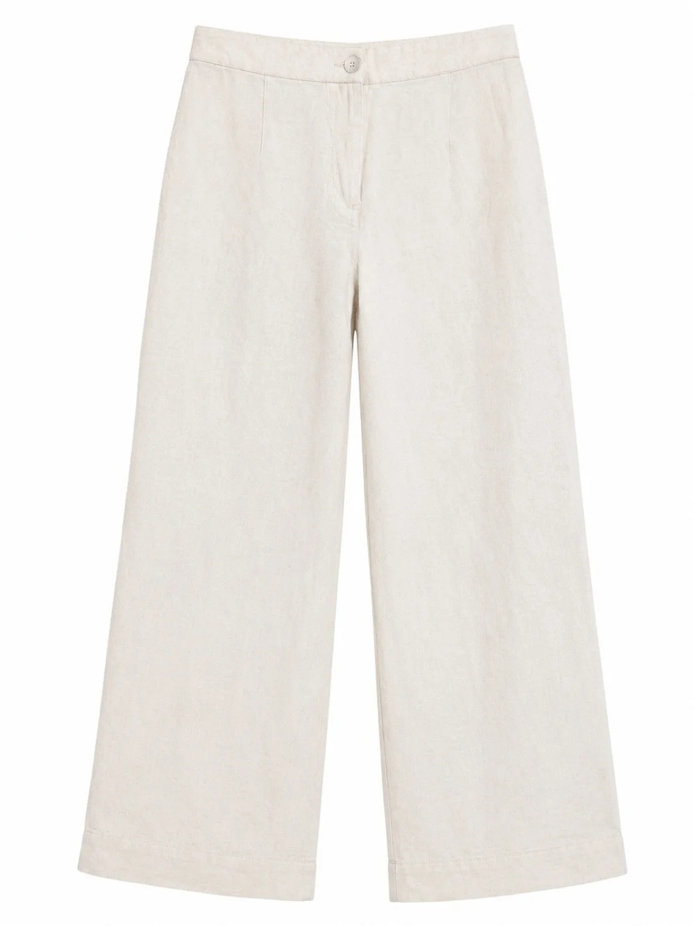 H&M Linen Blend Wide Leg High Rise Pants – Beige, Women's. Size 2.